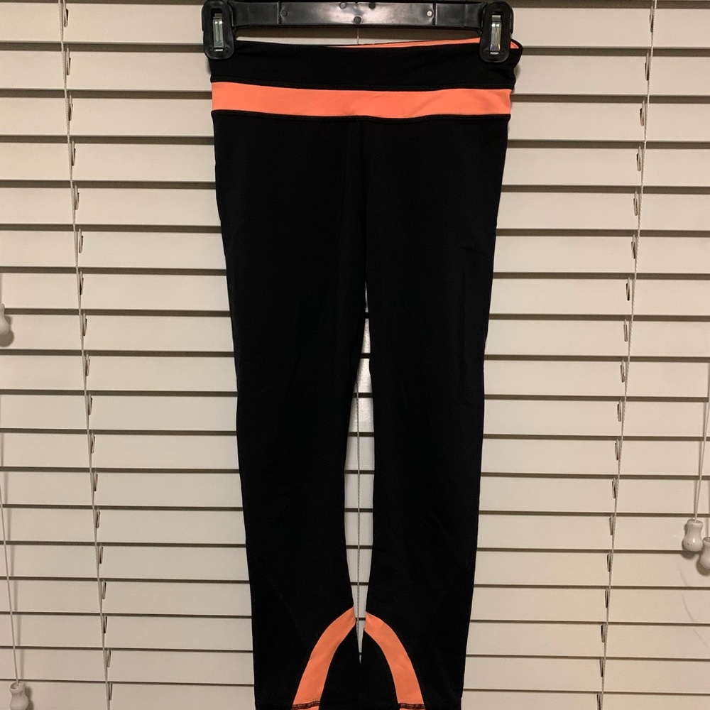 Lululemon Black and Orange Leggings, size 2